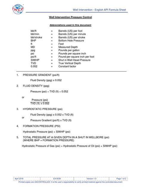 iwcf formula sheet pdf.